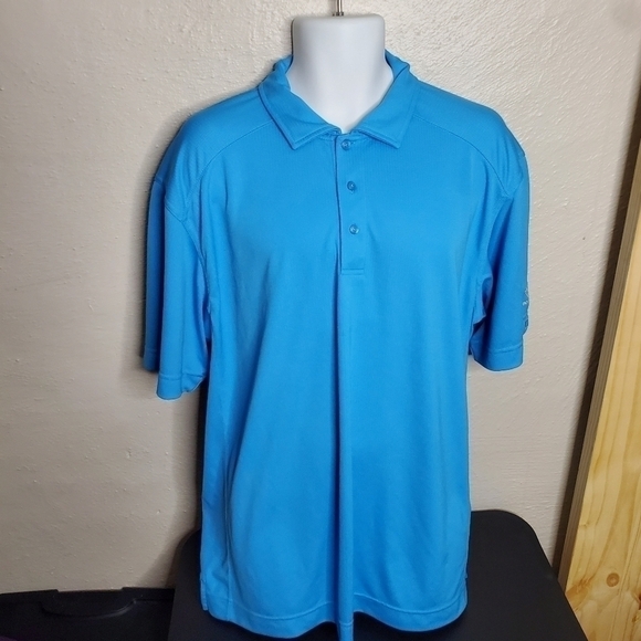 Cutter & Buck DryTec Short Sleeve Diamond Grille Golf Polo Blue Men's XL - Picture 1 of 11